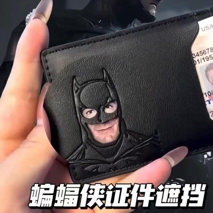 Porta-cartões de identificação do Batman Porta-cartões abstrato engraçado super-herói bloqueando porta-identidade preto