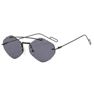 Óculos de Sol Femininos Sem Armação, Estilo Poligonal, Gradiente Fashion UV400, Sweet MCZY FTE7