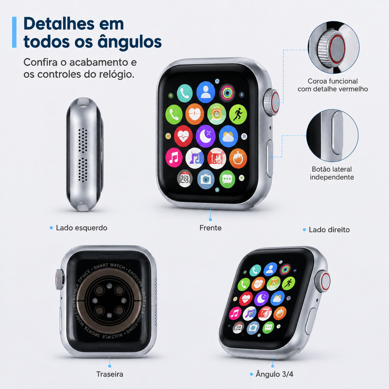 [OneEscolha] Smartwatches Mini, Pro e Plus de 38mm, vêm com 2 pulseiras, disponíveis em diferentes estilos MZYW