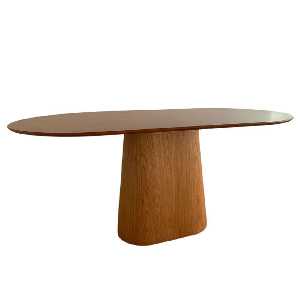Mesa De Jantar Cone Retangular Arredondada 160x90cm Freijó — imagem 2 de 2