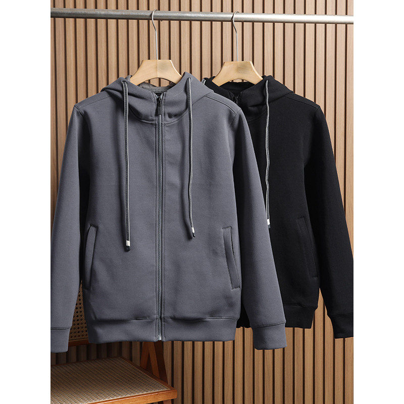 Estilo Casual com capuz zíper jaqueta esportiva primavera outono zíper Cardigan masculino All-Match solto quente moletom
