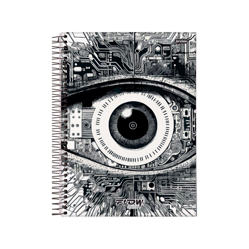 Caderno 15 Matéria Universitario Masculino 240 Folhas Flow - Jandaia MODELO:OLHO