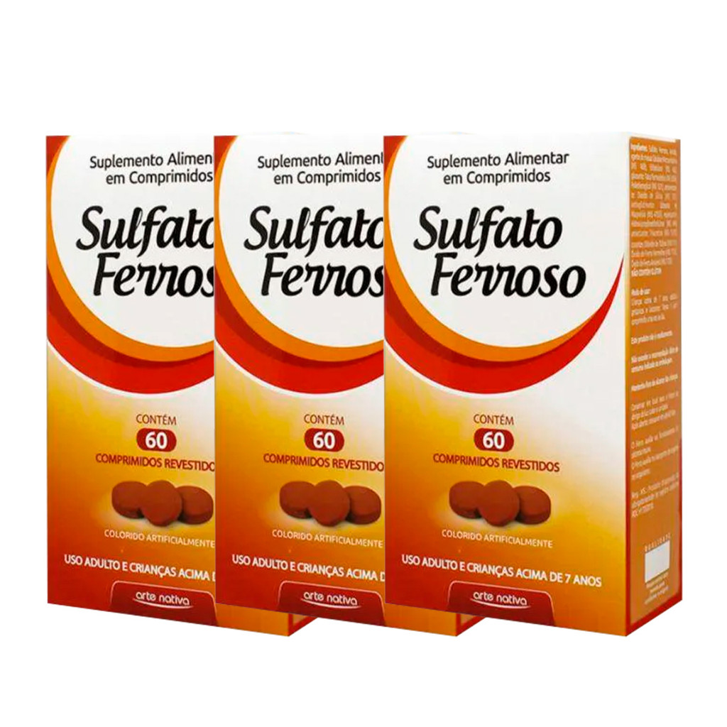 Kit 3 und Sulfato Ferroso Arte Nativa 60 cpr