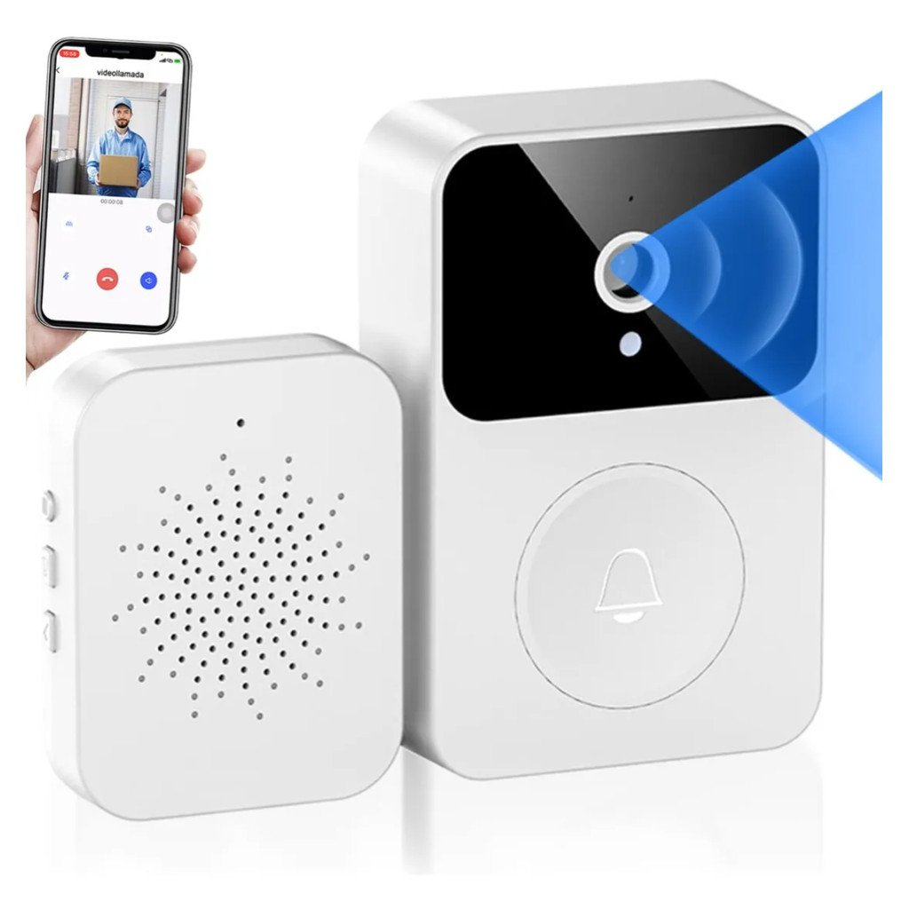 Campainha com Câmera Inteligente Wifi Sem Fio Interfone Com Áudio Bivolt