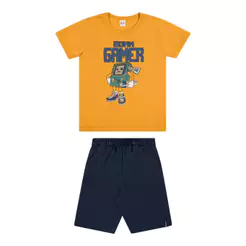 Conjunto Infantil Menino Gamer Elian Amarelo