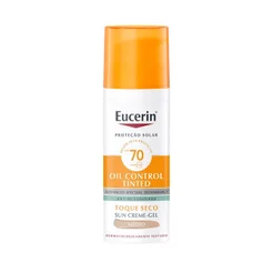 Protetor Solar Facial Eucerin Sun Oil Control Tinted FPS 70 Antioleosidade Gel Creme Cor Média 50g