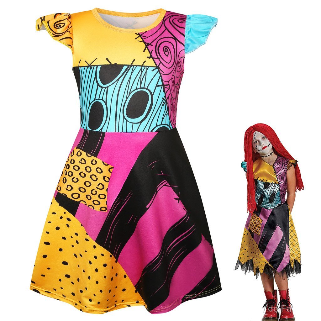 Fantasia de Halloween, roupa para apresentações festivas, vestido da Sally do filme «O Pesadelo Antes do Natal» para men