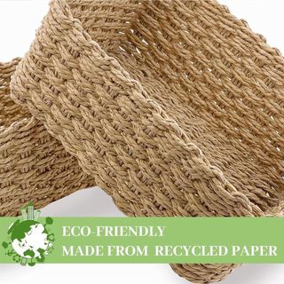 Caixa de armazenamento tecido de papel puro mão-tecido cesta de armazenamento sala roupas cosméticos artigos diversos or
