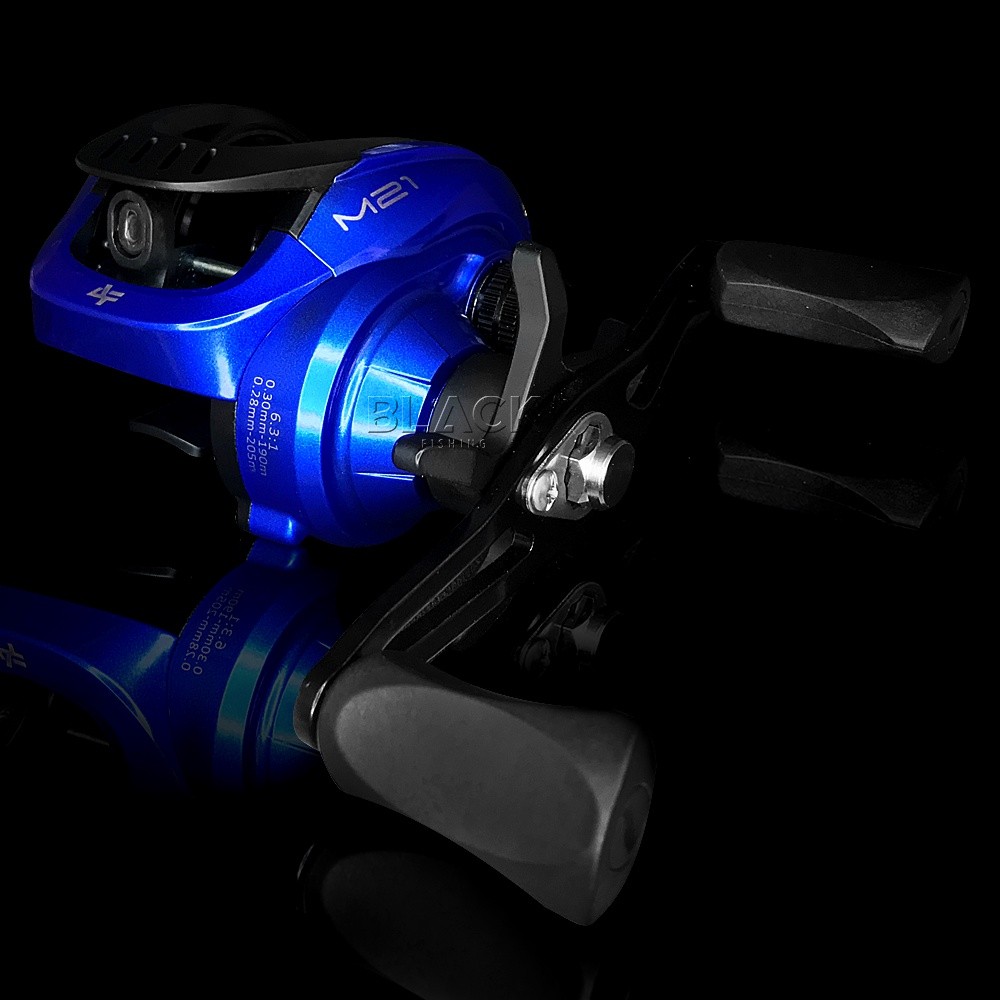 Carretilha Albatroz M21 Slim Carretel Fundo Black ou Blue 3 rolamentos Drag 5kg Esquerda Direita