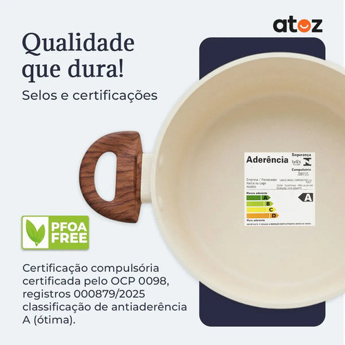 ogo De Panelas 15 Peças Grill 24cm Cerâmica Alumínio Antiaderente PFOA Free Soft Touch 3 Camadas PPG Ecoglide Tuut — imagem 2 de 2