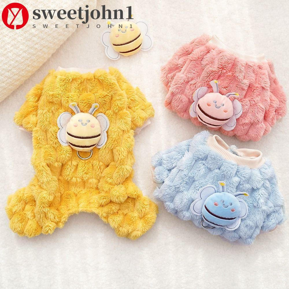 SWEETJOHN1 Macacão de inverno para cães, casaco adorável com estampa de abelhas, roupa de pet quente e grossa, UKAR (Rei
