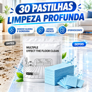 30 Pastilhas para Limpeza de Pisos, Limpador de Piso Efervescente Multiuso, Remove Sujeira e Gordura, Aroma Fresco