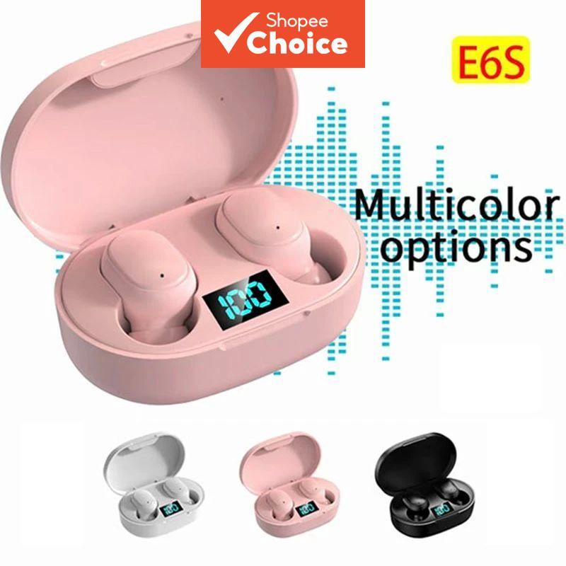 E6S Fones De Ouvido Sem Fio Bluetooth Display LED TWS 9D Estéreo Com Cancelamento De Ruído Esportivos Para Jogos À Prova