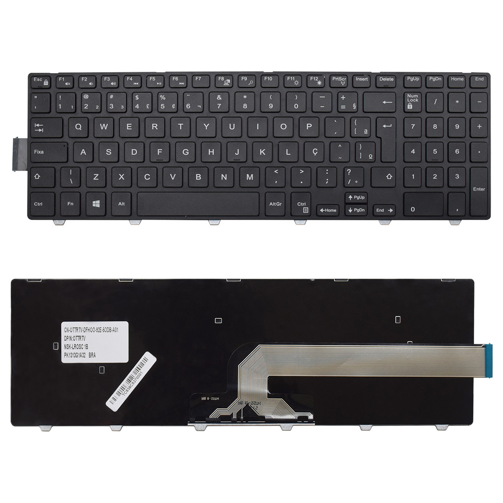 Teclado para Notebook Dell Inspiron 15-5566-D10P Sem Iluminação