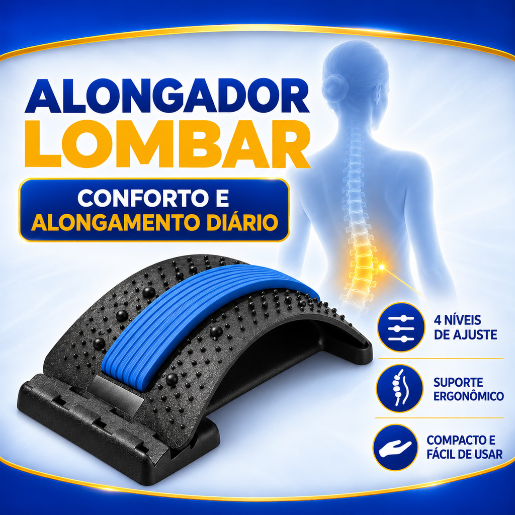 Suporte Lombar Correto Aparelho Descompressão Lombar Alívio Hérnia Dores 4 Níveis Ajustáveis Postura Correta