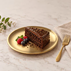 Prato Raso Dourado Aço Inox Escovado Sobremesa Lanche Bolo Torta Festa Mesa Posta
