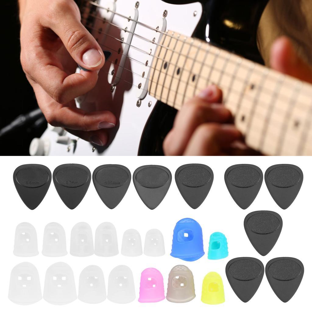 Palhetas de guitarra foscas antiderrapantes Irfora com berços de dedo de silicone macio para músicos 10 protetores