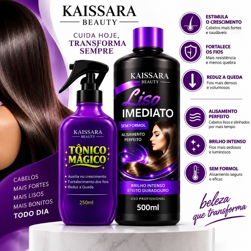 Kit Progressiva Kaissara - liso imediato 500ml + tônico mágico 250ml — imagem 2 de 2
