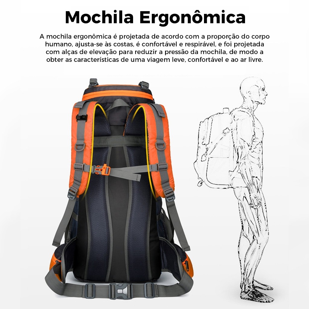 Mochila Militar Impermeável para caminhadas ao ar livre 70Litros 50L Viagem Camping · foto 2
