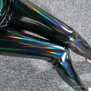 Calças de couro sintético com cores vibrantes, para mulher, em tamanhos grandes, com corte justo e elegante, cintura alt