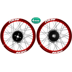 Par Roda Jante Alumínio Viper Aero Vermelho Ybr Factor 125 Diamantado Disco Tambor Raios 4mm Cromado