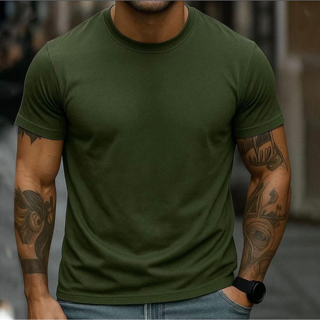 Camisa Masculina Lisa 100% Algodão Casual Dia A Dia Trabalho Escola Academia Streetwear Moda Diária