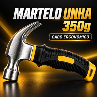 Mini Martelo Compacto Unha Curva Aço Carbono Cabo Emborrachado Fibra de Vidro Profissional