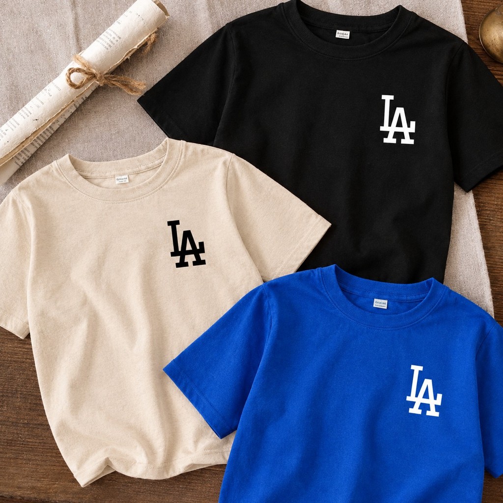 Kit 3 Camisetas Infantil Algodão Los Angeles Casual Leve Confortável Presente LA T-shirt feminino e masculino menina