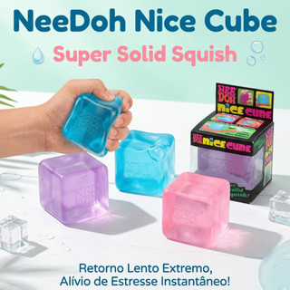 Squishy Cubo de Gelo Antiestresse com Retorno Lento, Brinquedo Sensorial Macio para Apertar