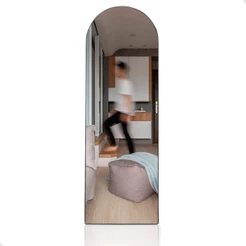 Espelho Vitral 150x50cm | Suporte de Parede | Moldura em Couro Ecológico | Estilo Pinterest