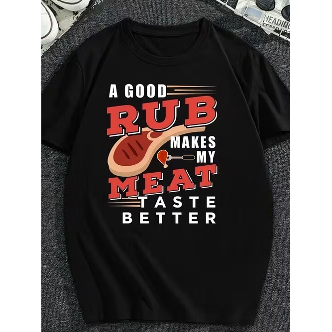 Camiseta Manga Curta Estampada de Churrasco Divertida Confortável Moderna Estilosa Moda Casual Tendência Verão