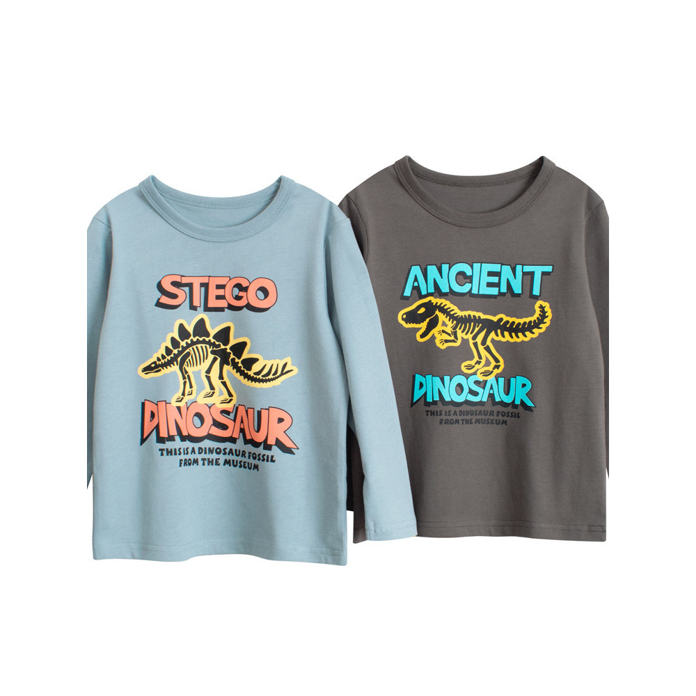 27 crianças puro algodão versão coreana roupas infantis meninos dos desenhos animados camiseta de manga comprida meninos