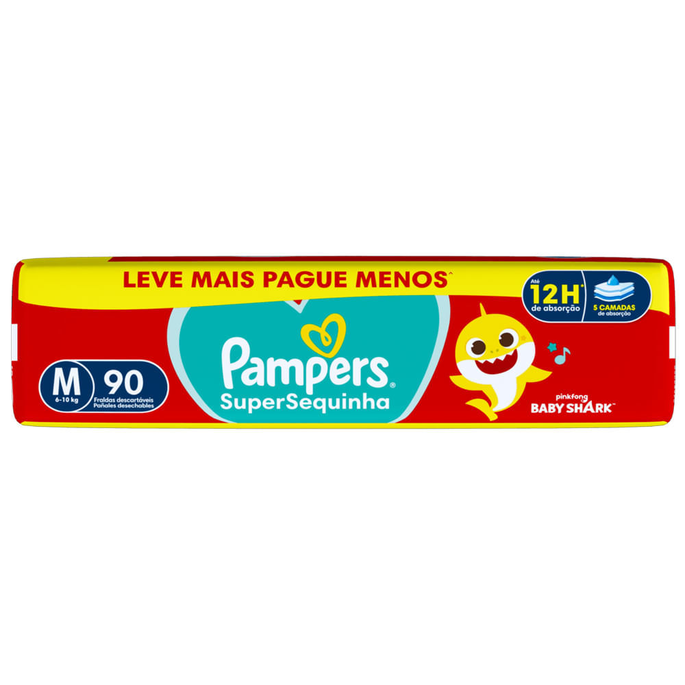 Fralda Descartável Pampers Supersequinha Jumbo M 90 Tiras · foto 2