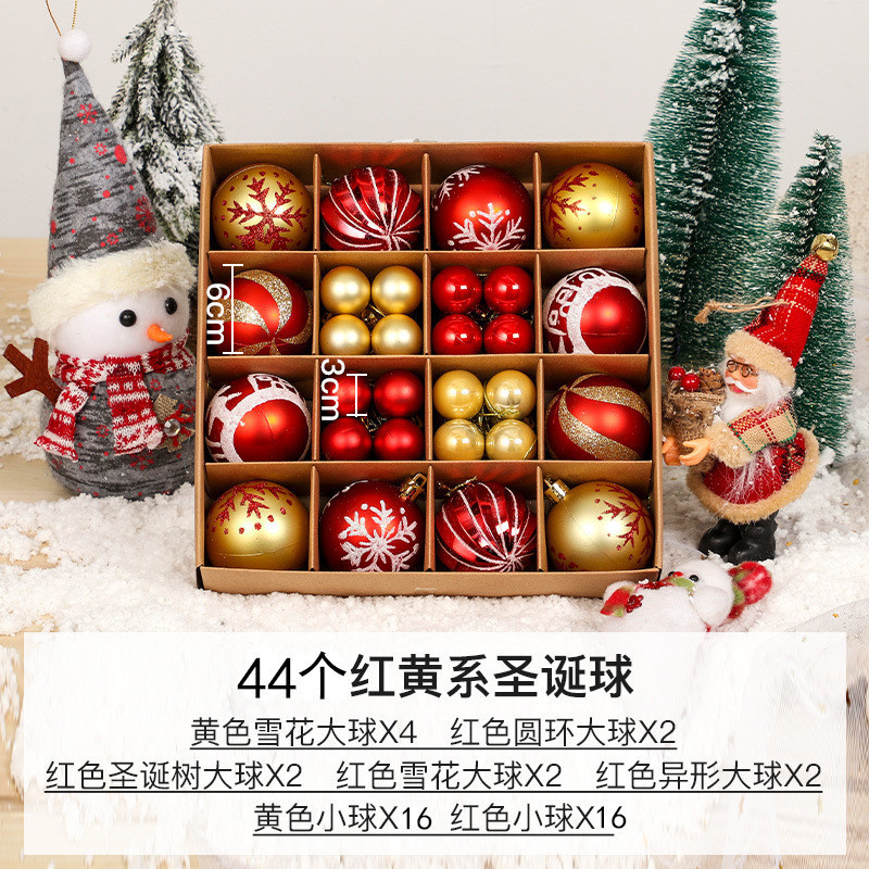 Conjunto De Enfeites De PVC De Bolas Decorativas De Natal De 6 Cm 44 Unidades De Suspensão De Árvore