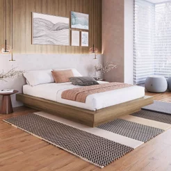 Cama Casal Queen Suspensa 140/160 Zurique Marrom/Mel Mel