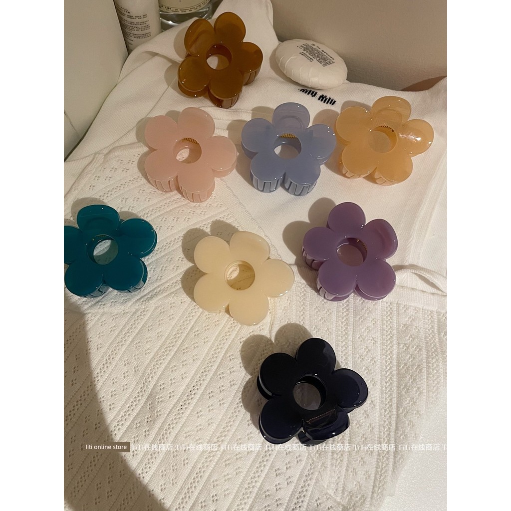 TiTi colorido ácido acético flores semi-amarrado graping feminino pequeno fresco versátil moda simples colher de trás cl