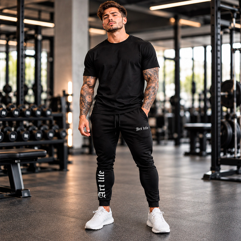 Calça Moletom Flanelado Academia Art Life Treino Jogger Confortável Premium Oferta Envio Imediato