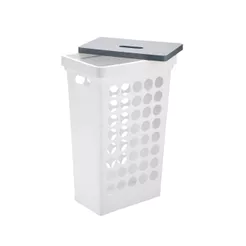 Cesto de Roupas Arthi Quadrado com Tampa Branco 43L