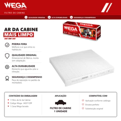 Filtro Do Ar condicionado cabine VW VIRTUS T-CROSS POLO NIVUS – Wega AKX1129F