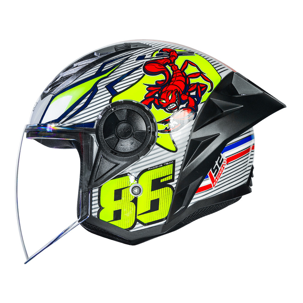 Capacete Moto Ls2 Aberto Airflow 2 Of616 Spoiler Sting Branc