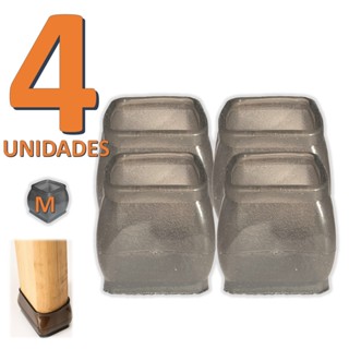 Kit 04 Peças Protetor De Silicone Para Pé Da Mesa E Cadeira PRETO QUADRADO Tam: M em Oferta na Shopee