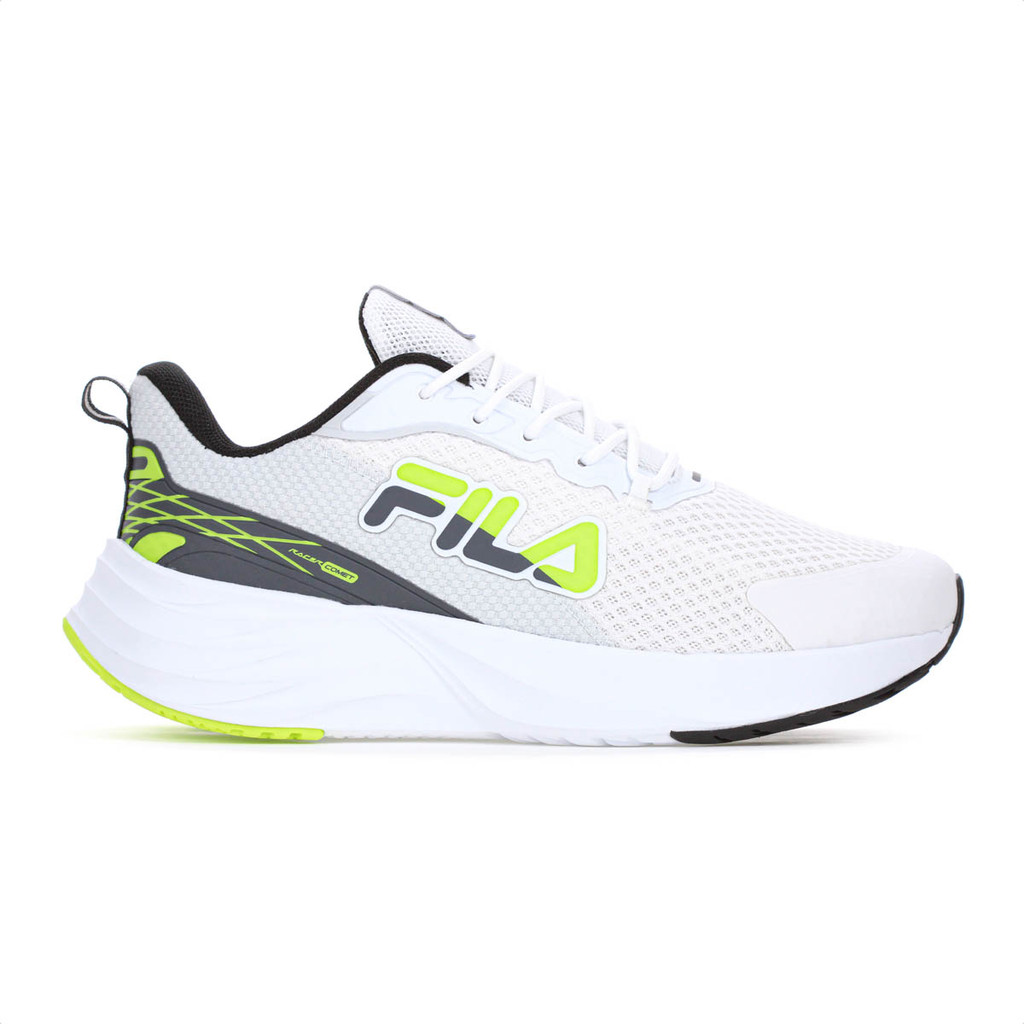 Tênis Fila Racer Comet Branco Preto e Verde Limão - Feminino