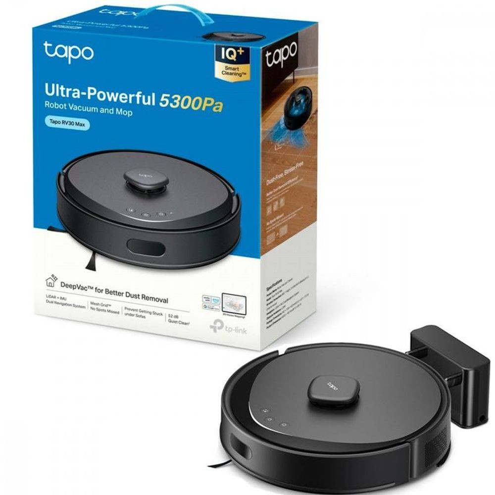 Robô Aspirador De Pó E Mop Tp-link Tapo RV30 Max com Hiper Sucção 5300Pa - Preto em Oferta na Shopee