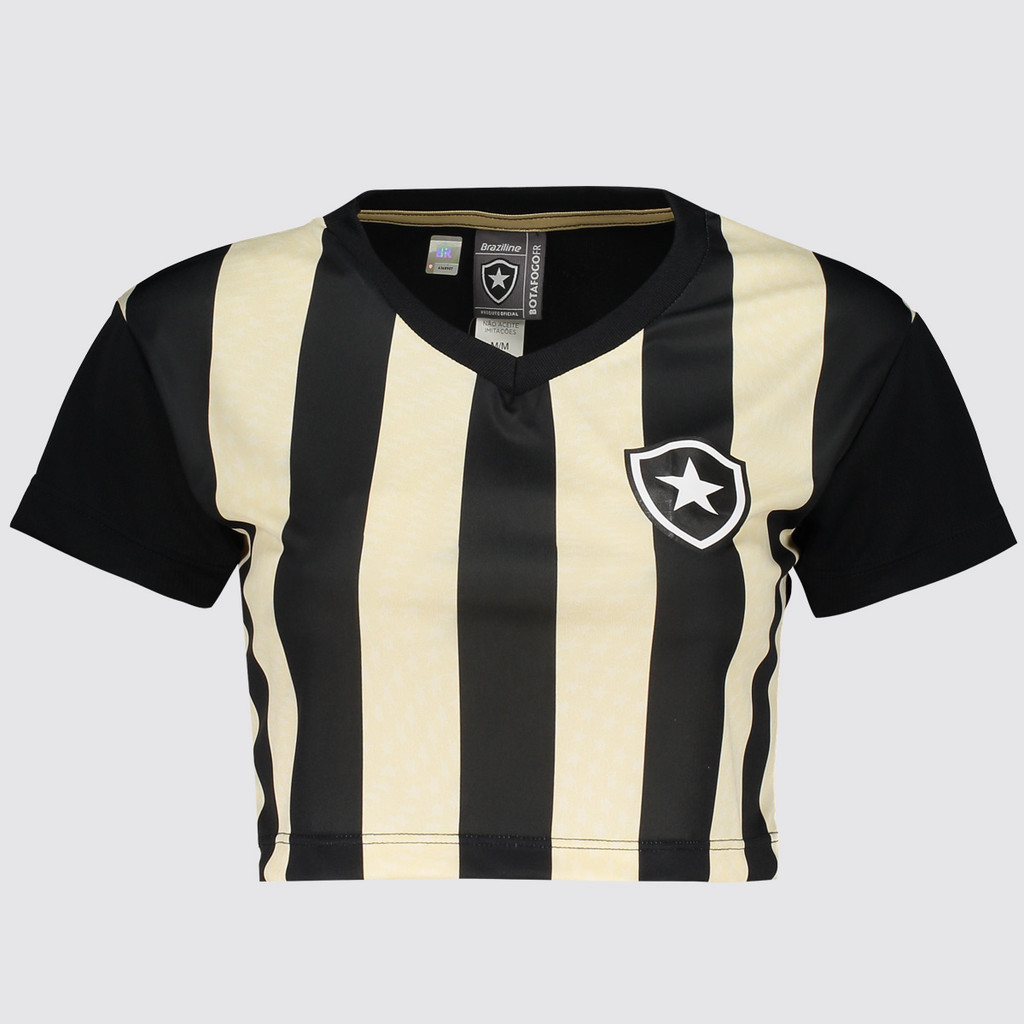 Cropped Botafogo Movimentar Feminina Preta em Oferta na Shopee