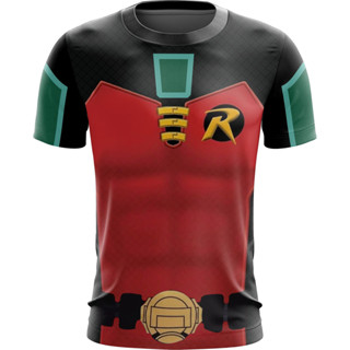 Camisa Camiseta Fantasia Cosplay Super Herói Robin Prodígio Jovens Titans HTPX em Oferta na Shopee