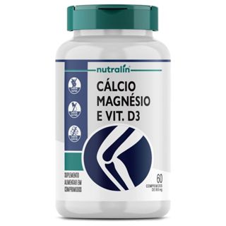 Cálcio com Magnésio + Vitamina D3 - 60 Comprimidos - Nutralin em Oferta na Shopee