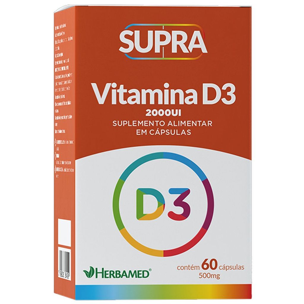Supra Vitamina D3 - 2000ui 60 Cápsulas - Herbamed