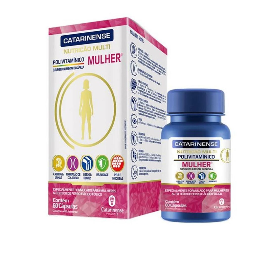 Multi Polivitaminico Mulher - 60 Cápsulas - Catarinense Nutrição em Oferta na Shopee