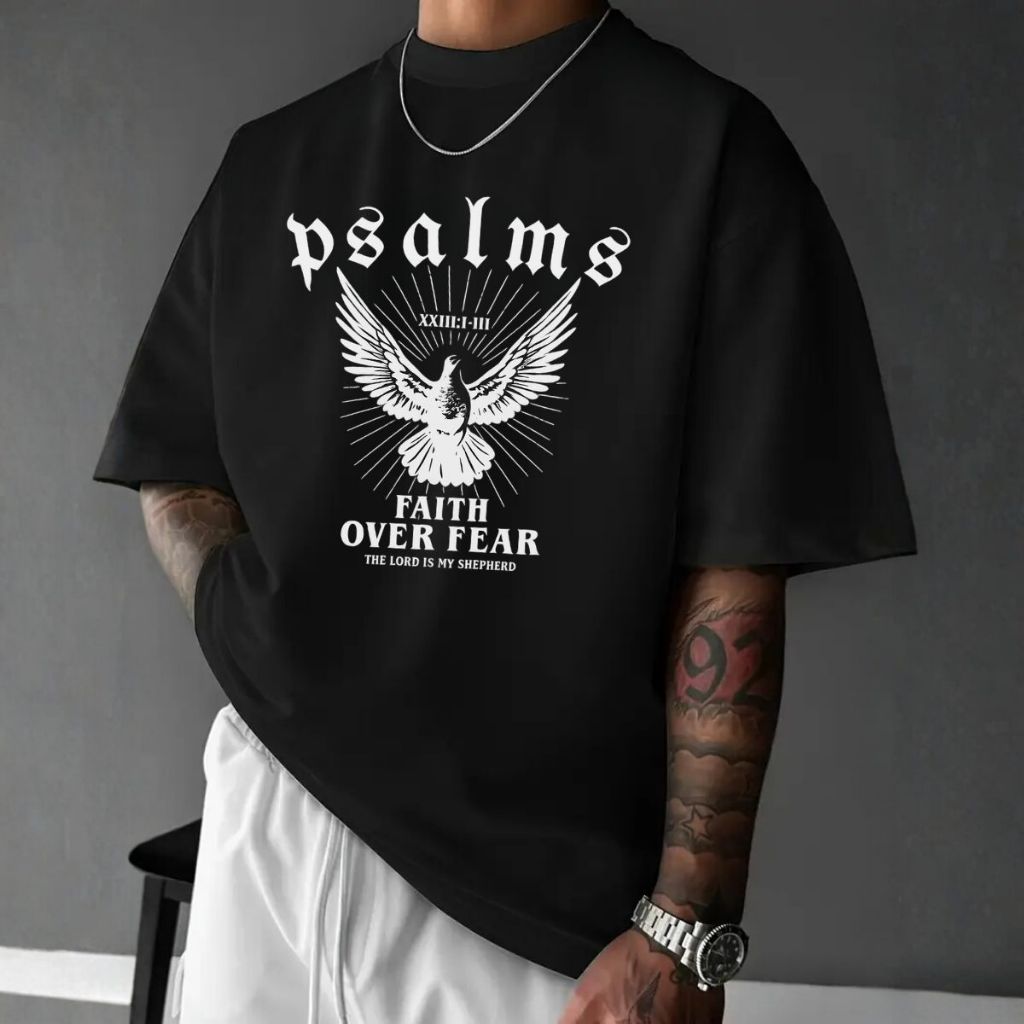 Camisa Masculina Oversized Despojada Moda Cristã Streetwear Casual Urbano