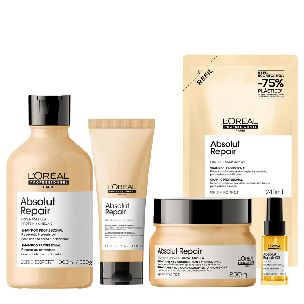 KIT ABSOLUT REPAIR SERIE EXPERT LORÉAL PROFESSIONNEL - 5 ITENS em Oferta na Shopee